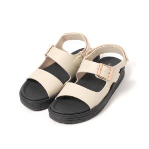 「GLOBAL WORK」 フラットサンダル LARGE アイボリー レディース