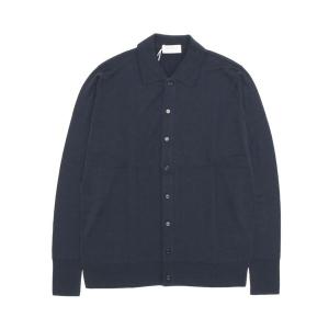 「JOHN SMEDLEY」 ニットカーディガン S ネイビー メンズ