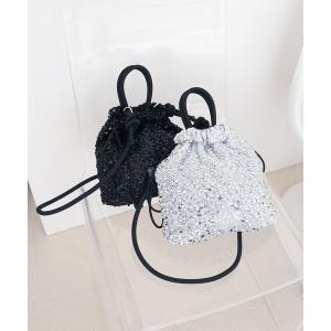 トートバッグ スパンコール2way巾着トートバッグ「詳細動画あり」 レディース