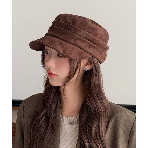 帽子 キャスケット 季節感をプラスできる大人スウェード調キャスケット レディース