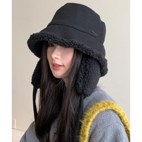 帽子 ハット 2wayふわもこ質感であたたかいボアドッグイヤーハット レディース