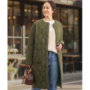 コート アウター 「HONEYSUCKLE ROSE」キルティングロングコート (ロング丈 / 中綿 / 軽量 / ノーカラー) レディース