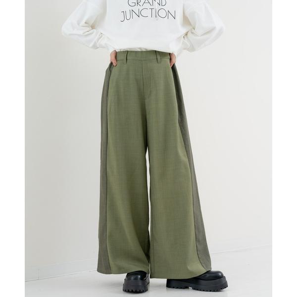 パンツ 「refinedworks」ライン で魅せる 2トーンデザインパンツ レディース