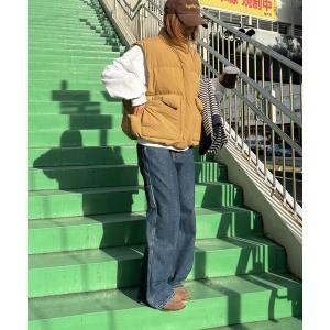 ダウンベスト ベスト Lakey Park　アウトポケットパファーベスト レディース メンズ