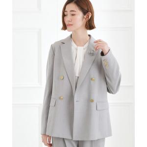 ジャケット テーラードジャケット 「マシンウォッシュ/防シワ」ダブルテーラードジャケット「着回しカセット」 レディース