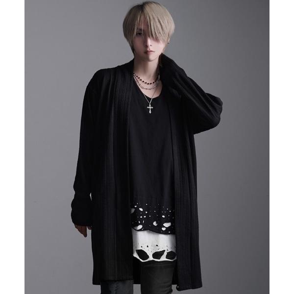 カーディガン 「CavariA/キャバリア」ヘリボーンニットソーショールガウン メンズ レディース