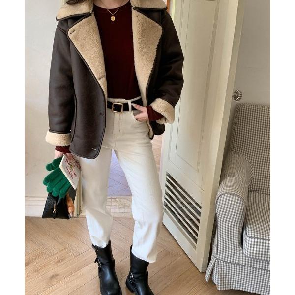 ブルゾン アウター フェイクレザー 裏ボア ブルゾン レディース