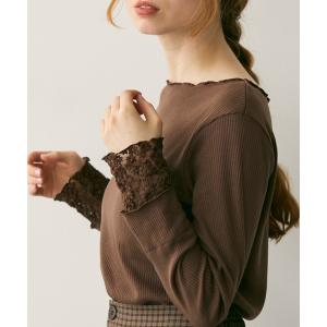 tシャツ フラワーレースカフメロウTシャツ レディース