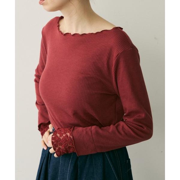 tシャツ フラワーレースカフメロウTシャツ レディース