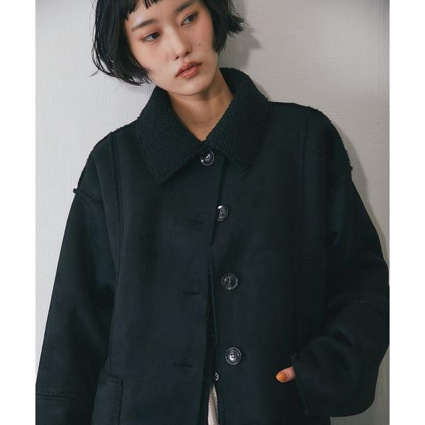 ムートンコート ボアコート フェイクムートンカバーオール レディース