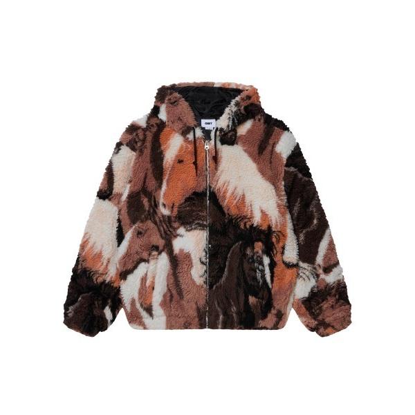 ブルゾン アウター OBEY HORSES SHERPA JACKET（オベイ ホーシズ シェルパ ...