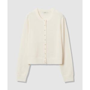 カーディガン メリノウールパール釦　カーディガン レディース