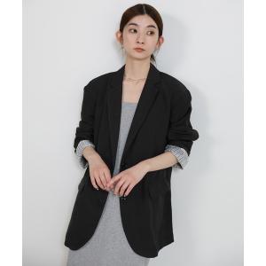 ジャケット テーラードジャケット ロールアップストライプスリーブテーラードジャケット レディース