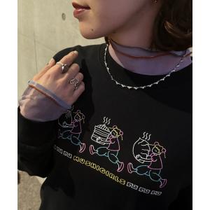 tシャツ 蒸しガール刺しゅうプルオーバー レディース