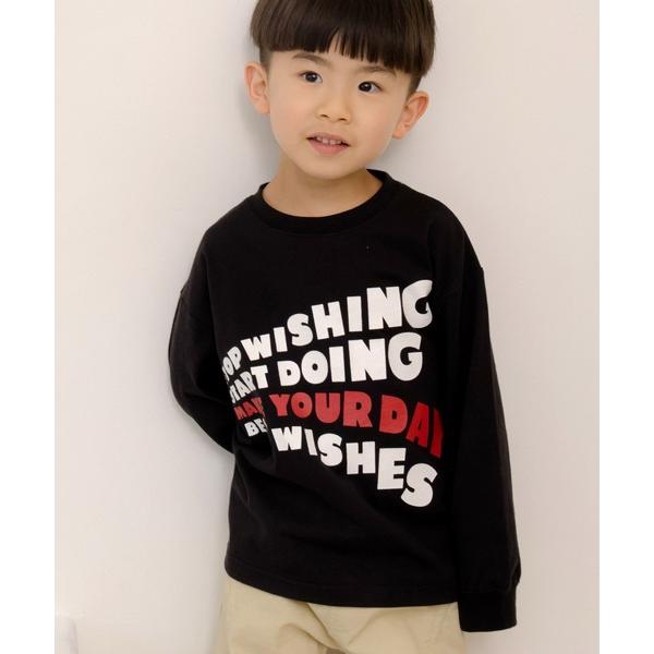 tシャツ カーブロゴ袖リブ長袖Tシャツ80〜140cm キッズ 子供服 男の子 女の子