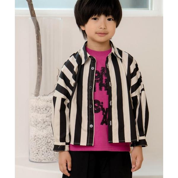 ブラウス シャツ ママとおそろいチェックとストライプのドルマンシャツ80〜140cm キッズ 子供服...