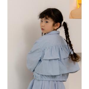 ブルゾン ジャンバー アウター ティアードフリルナイロンブルソン80〜140cm キッズ 子供服 女の子