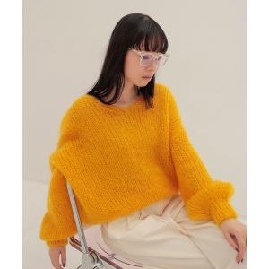 ニット セーター chunky mohair Vneck pullover(チャンキーモヘアVネックプルオーバー) レディース