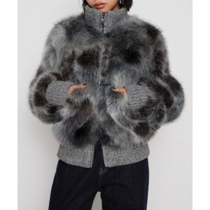 ブルゾン アウター MIX KNIT FAUX FUR ブルゾン レディース