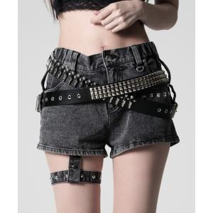 パンツ 「REFLEM/レフレム」ダブルベルトデニムショーツ レディース