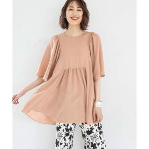 「GLOBAL WORK」 半袖チュニック FREE オレンジ レディース