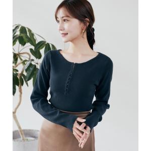 「HALUHIROINE」 長袖ニット FREE ダークグリーン レディース