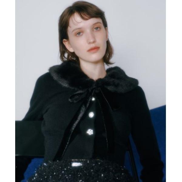 「LILY BROWN」 ニットカーディガン FREE ブラック レディース