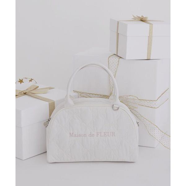 ハンドバッグ リボンキルティング2Wayボストンバッグ