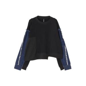 tシャツ AULA AILA/アウラアイラ/別注デニムコンビネーションプルオーバー レディース