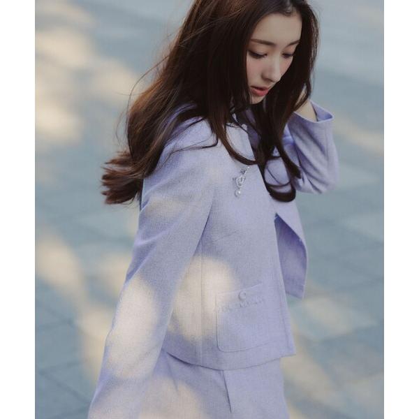 ジャケット ノーカラージャケット FROST MIST TWEED ジャケット レディース