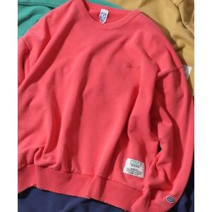 トレーナー スウェット DISCUS/ディスカス 裏毛 パウダーブリーチ加工 ワンポイント刺繍 トレーナー スウェット レディース メンズ