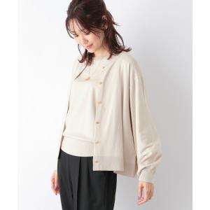 「GLOBAL WORK」 ニットカーディガン LARGE グレイッシュベージュ レディース