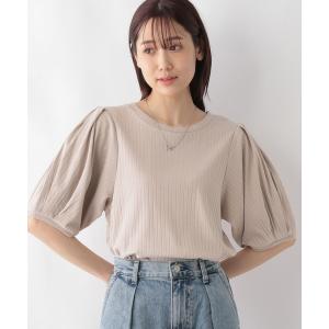 「GLOBAL WORK」 半袖カットソー LARGE グレイッシュベージュ レディース