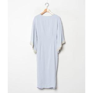 「asos」 7分袖ワンピース 36 ブルー レディース