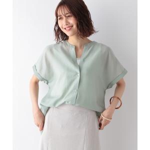 「GLOBAL WORK」 半袖ブラウス MEDIUM ライトグリーン レディース