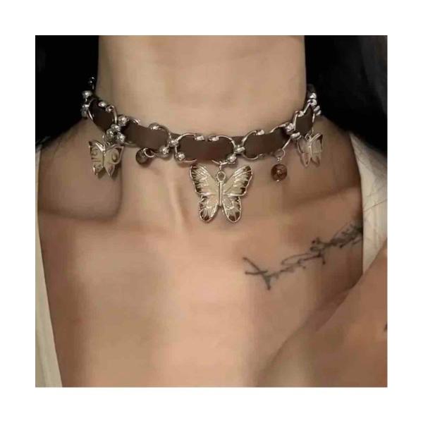 ネックレス 「88eighty-eight」BIGバタフライブラウンボールチェーンチョーカーネックレ...