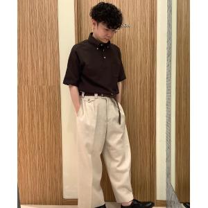 「Pitta Re:)」 半袖ポロシャツ S ブラウン メンズ