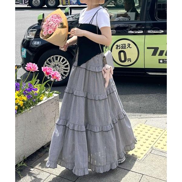 「w closet」 キャミソールワンピース FREE ブラック レディース