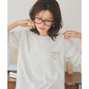 ニット セーター 「PEANUTS/ピーナッツ」SNOOPY/スヌーピー刺繍デザイン裏起毛スウェットトレーナー レディース
