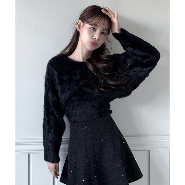 ニット セーター 「着用動画あり・3色展開」ファーボレロニットセット レディース