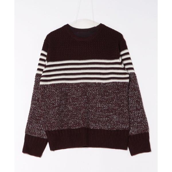 セーター ニット MIXパネルボーダーニット メンズ