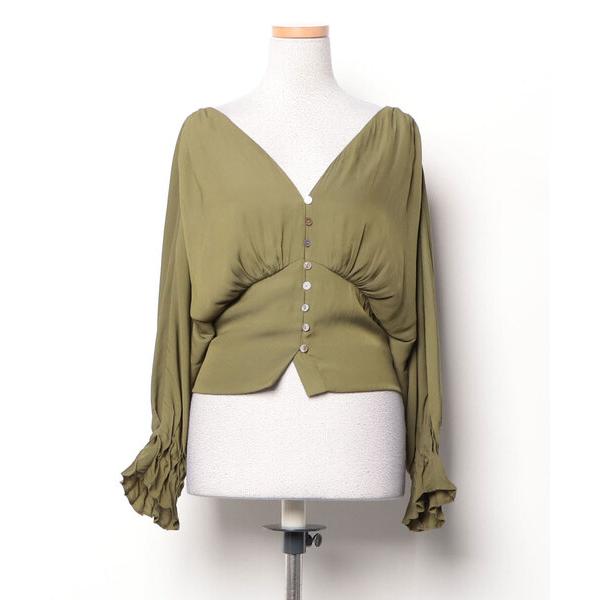「Ameri」 長袖ブラウス FREE カーキ レディース
