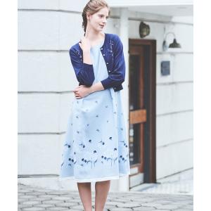 「LAISSE PASSE」 「fleur by laisse passe」ノースリーブワンピース MEDIUM サックスブルー レディース