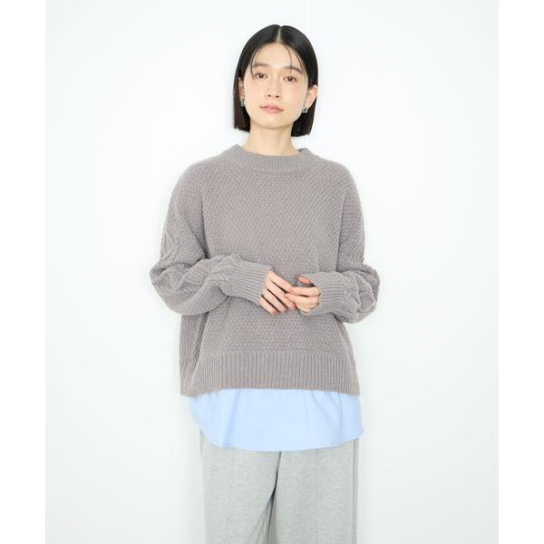 ニット セーター Idnes シャツレイヤードニット レディース
