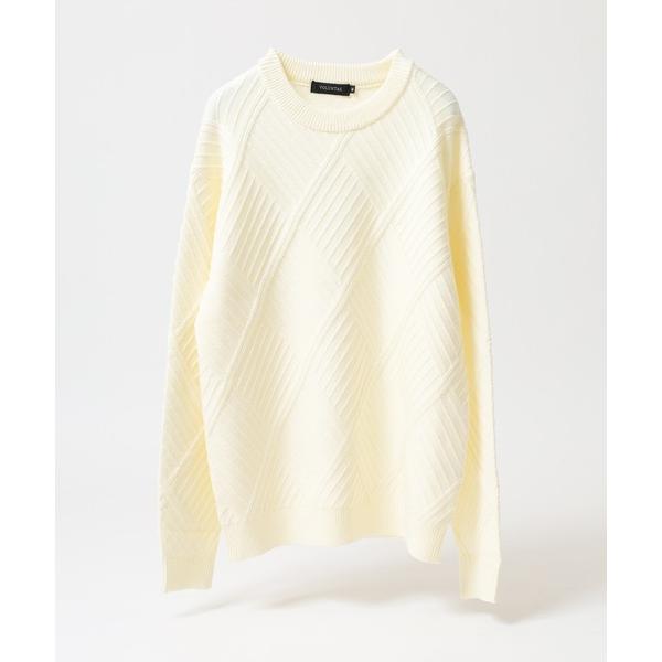 セーター ニット ダイヤ柄ジャガードニットクルーネック メンズ レディース