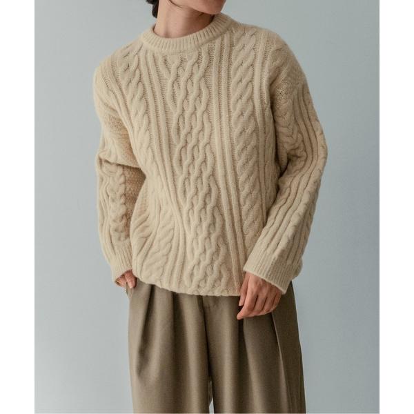 ニット セーター 「on:nue」「着用動画あり！/4色展開」 ケーブルミックスリラックスクルーニッ...