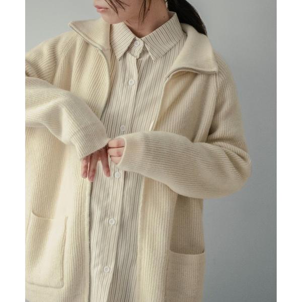 カーディガン 「on:nue」「着用動画あり！」 ダブルジップ ポケットニットカーディガン レディー...