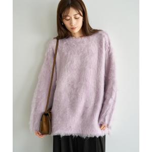 ニット セーター 「LUXE」ふわふわ毛起こしブークレプルオーバー レディース