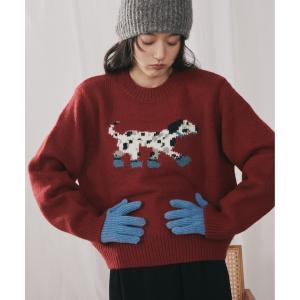 ニット セーター ダルメシアンジャガードニット レディース メンズ