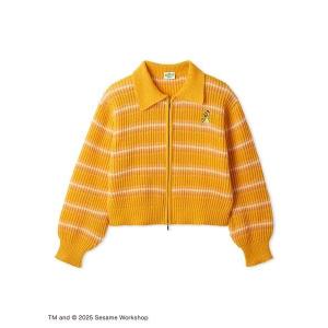 カーディガン ボーダーZIPニットカーディガン レディース